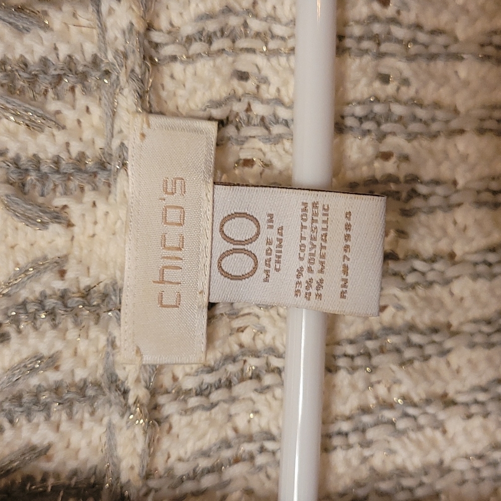Chicos shawl collar cardigan sweater, size 00, Chicos size chart 0/2-XS - Picture 2 of 8